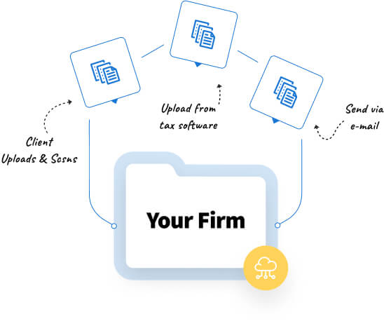 TaxDome includes document storage in the cloud for accountants