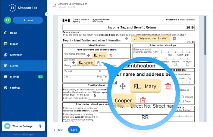 TaxDome offre le meilleur lecteur pdf pour les comptables sans supplément