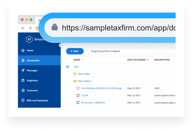 TaxDome é um software de portal documental de cliente que lhe permite criar um website de marca personalizada e um portal de cliente